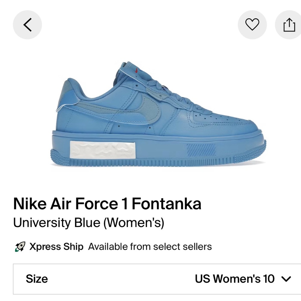 The Nike Air Force 1 Fontanka University Blue Lightly used,Women's Sz 10. No Box